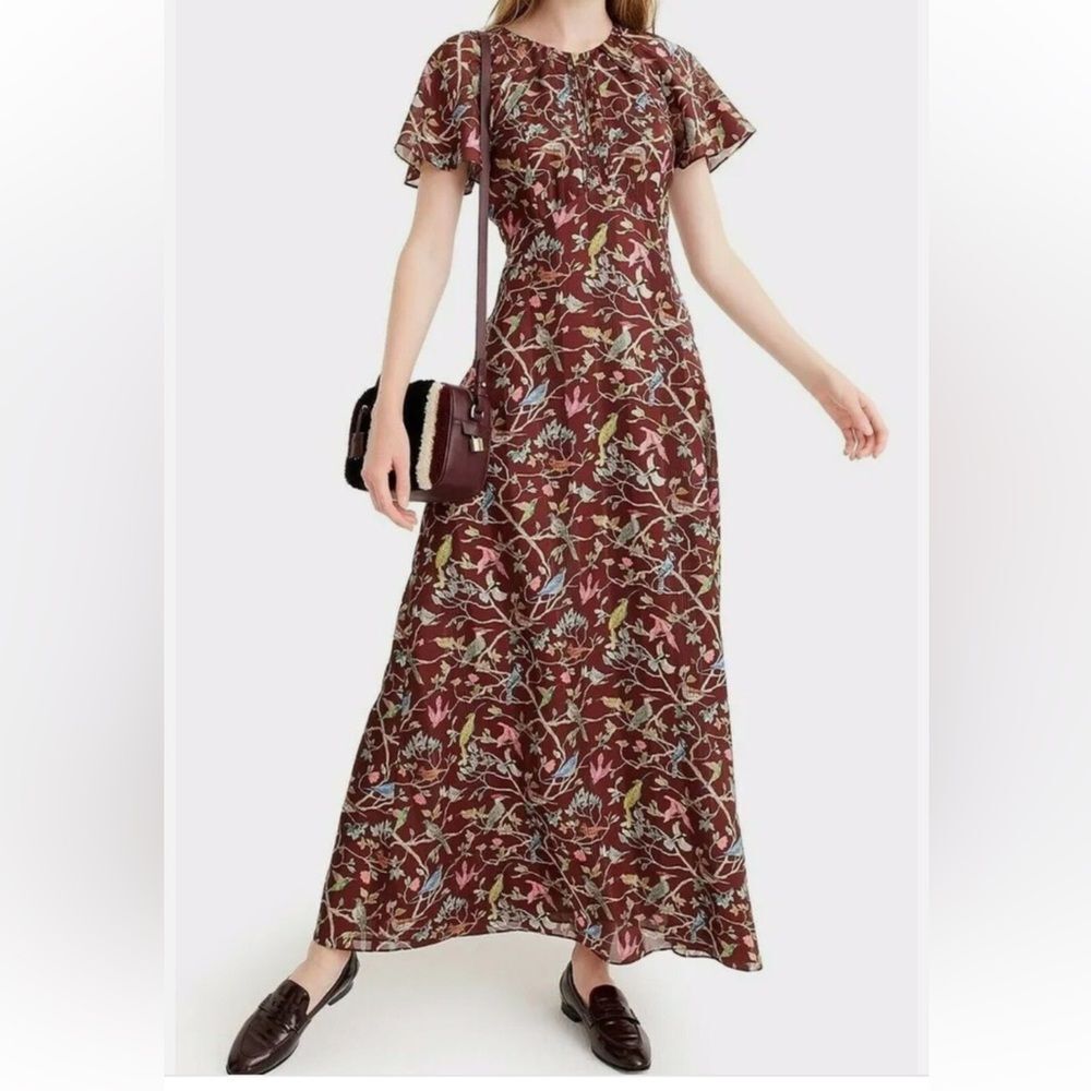 J. Crew Point Sur Flutter Sleeve Maxi Dress
